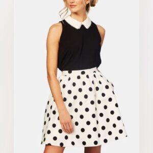 CeCe Dappled Dot A-Line skirt Size 8 (a4